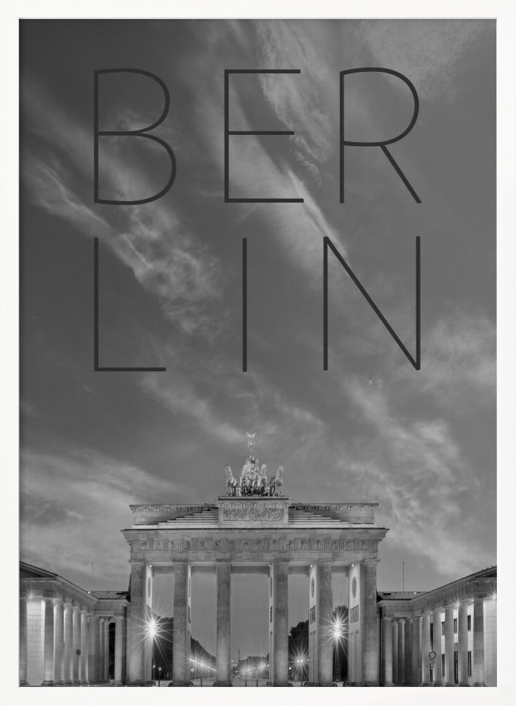 BERLIN Brandenburg Gate | Text & Skyline Poster